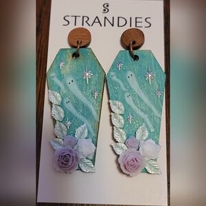 Handpainted ghost earrings